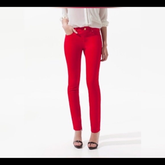 Zara Denim - Zara Basic red skinny jeans